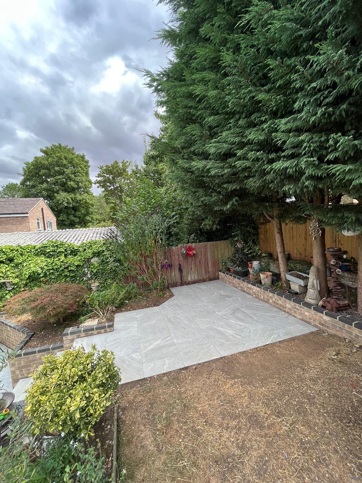 garden landscaping after an extension