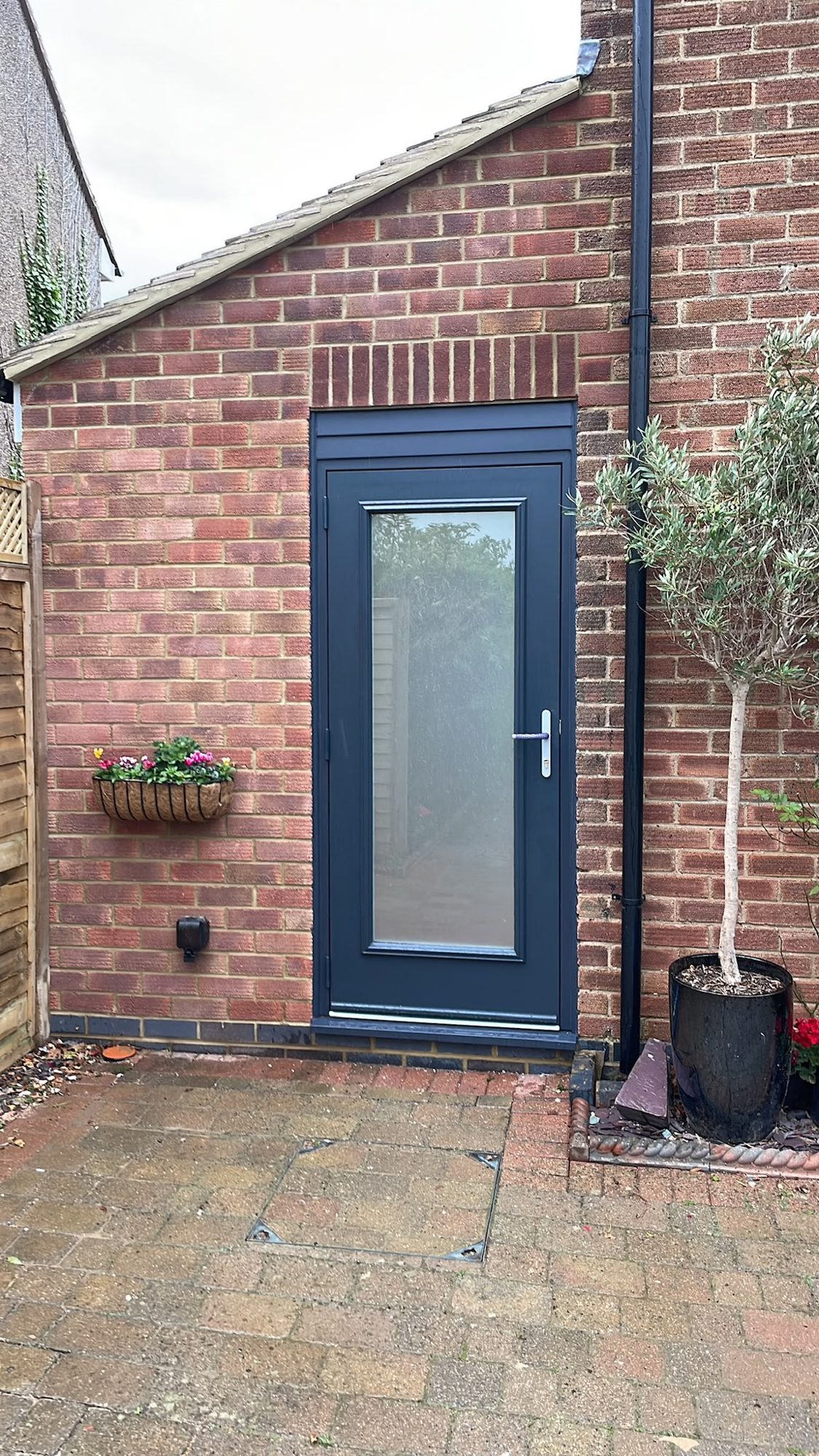completed brick side extension with composite door