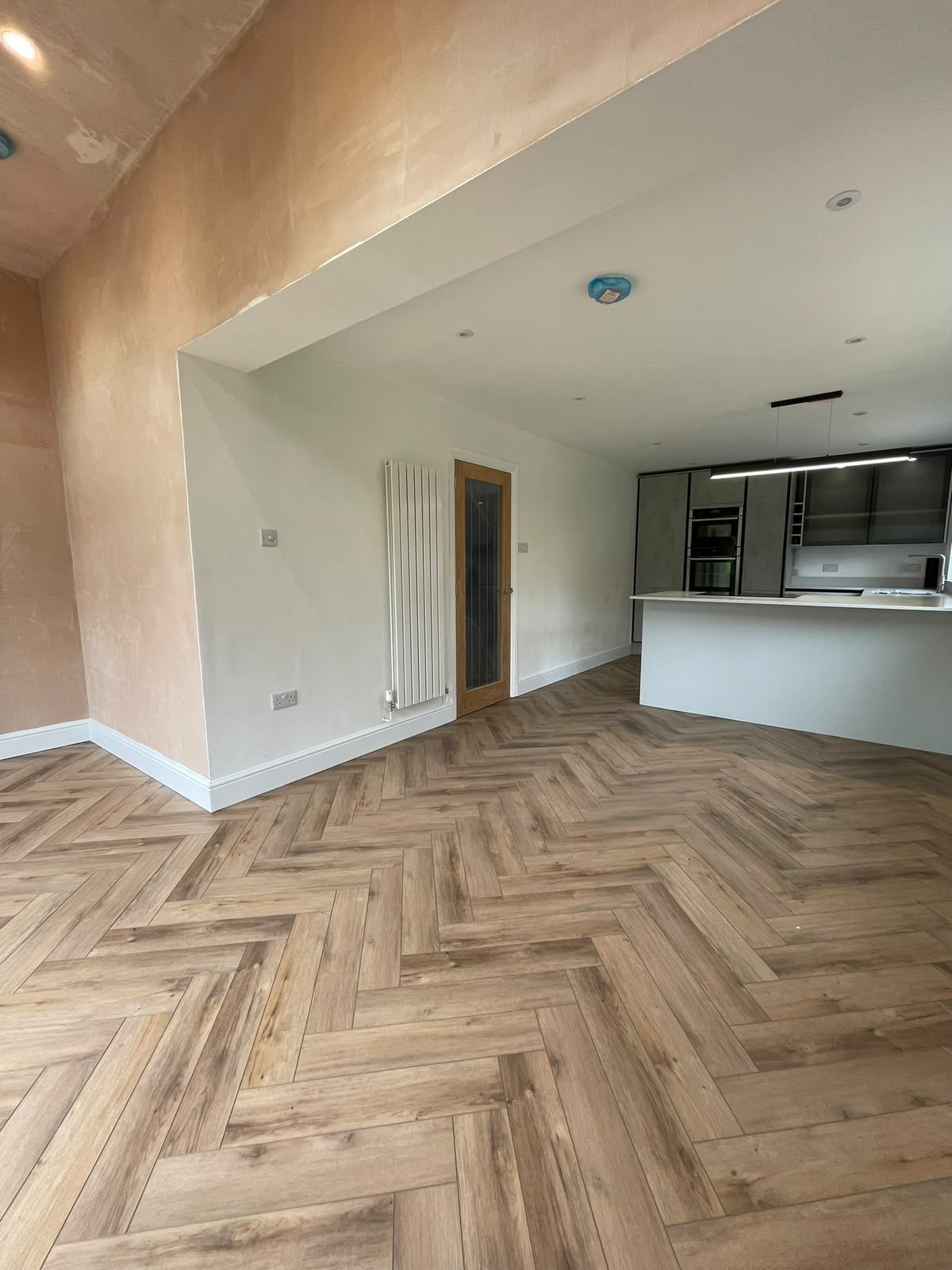 open-plan living space after alterations