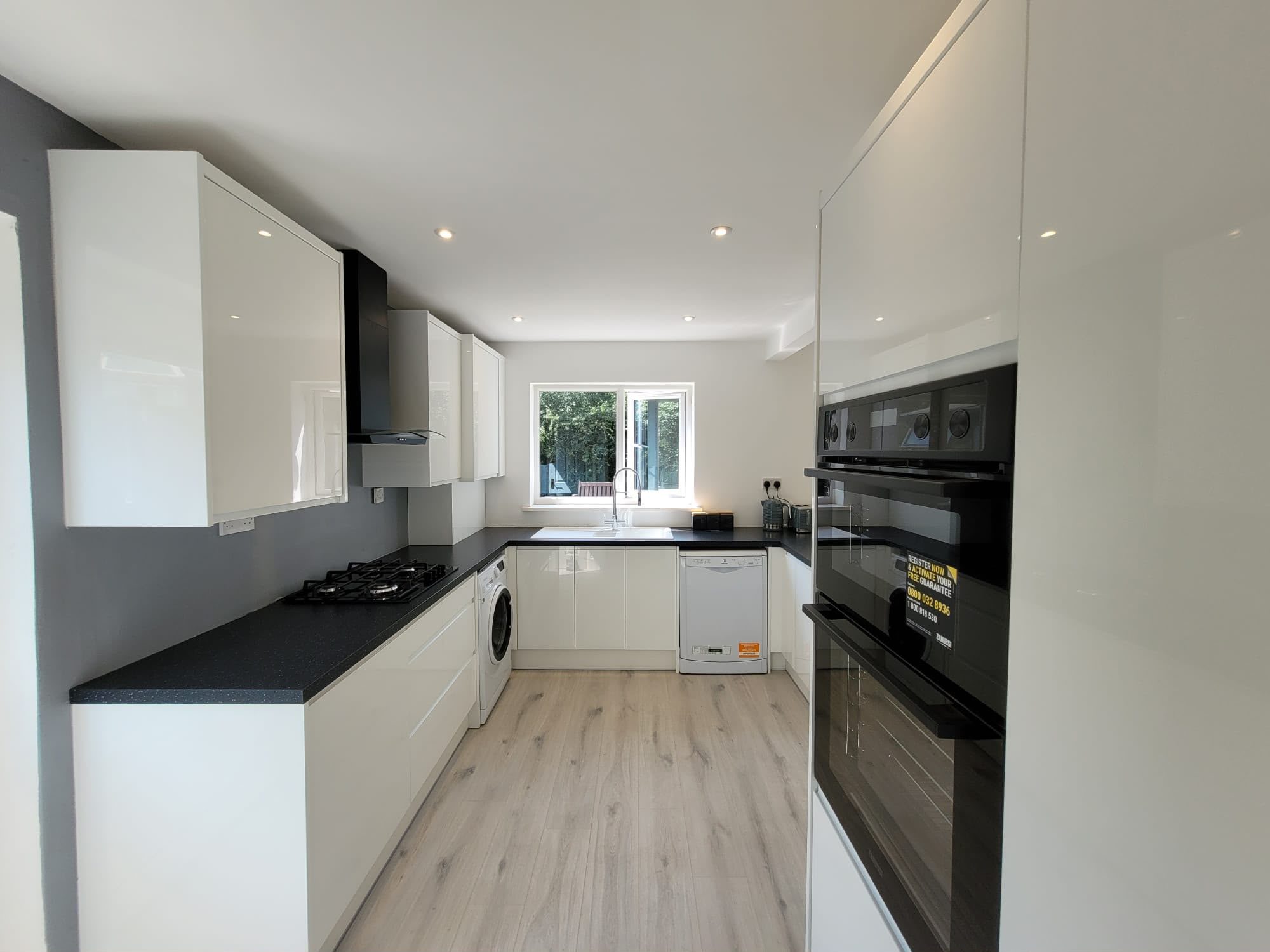 white gloss fitted kitchen