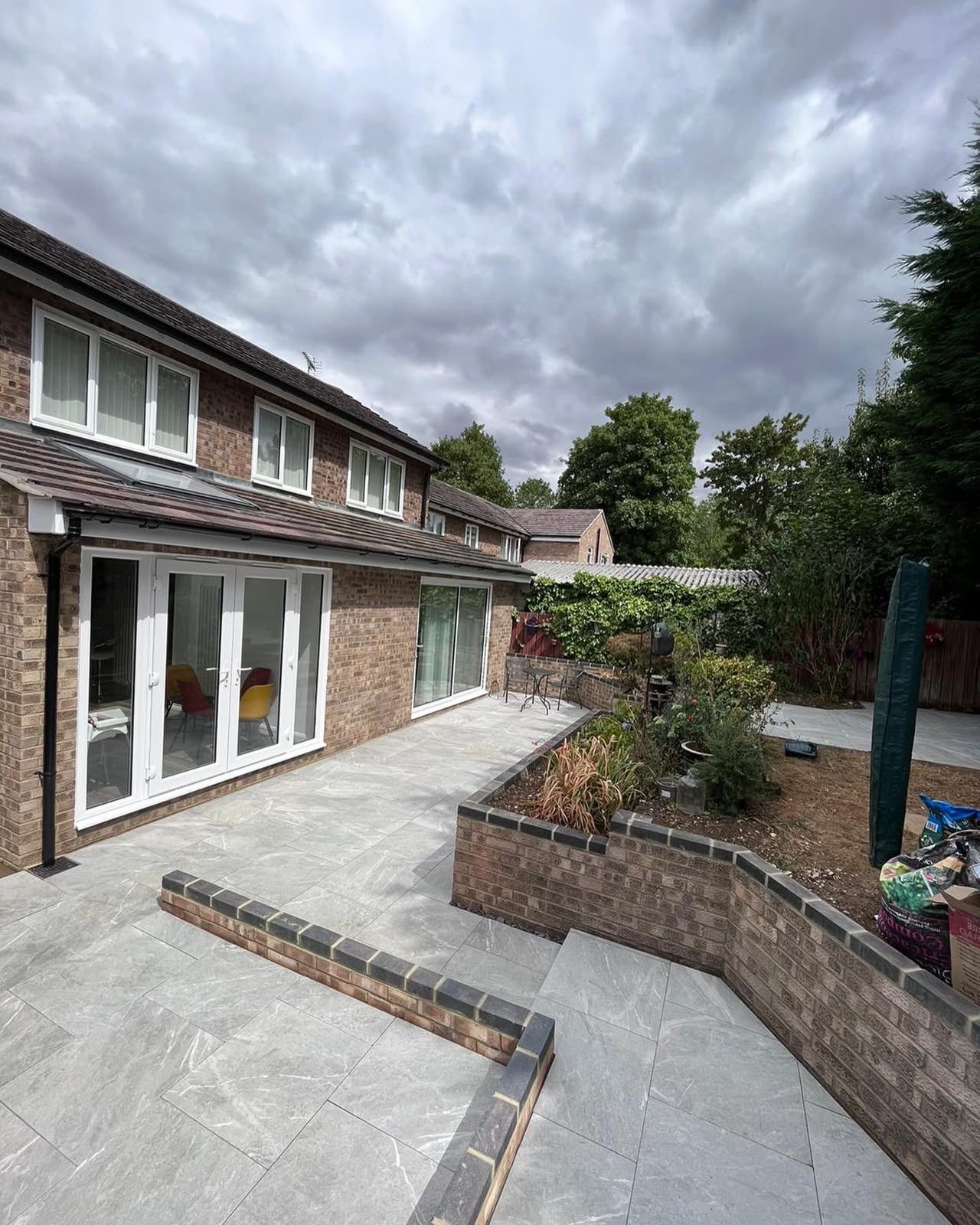 completed rear extension with new patio